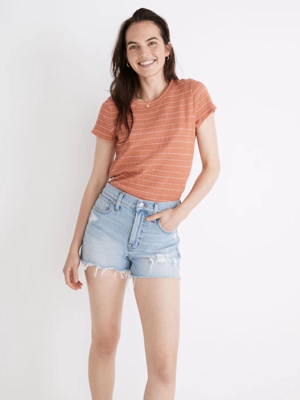NWT Madewell The Perfect Jean Short High-waisted distressed size: 28